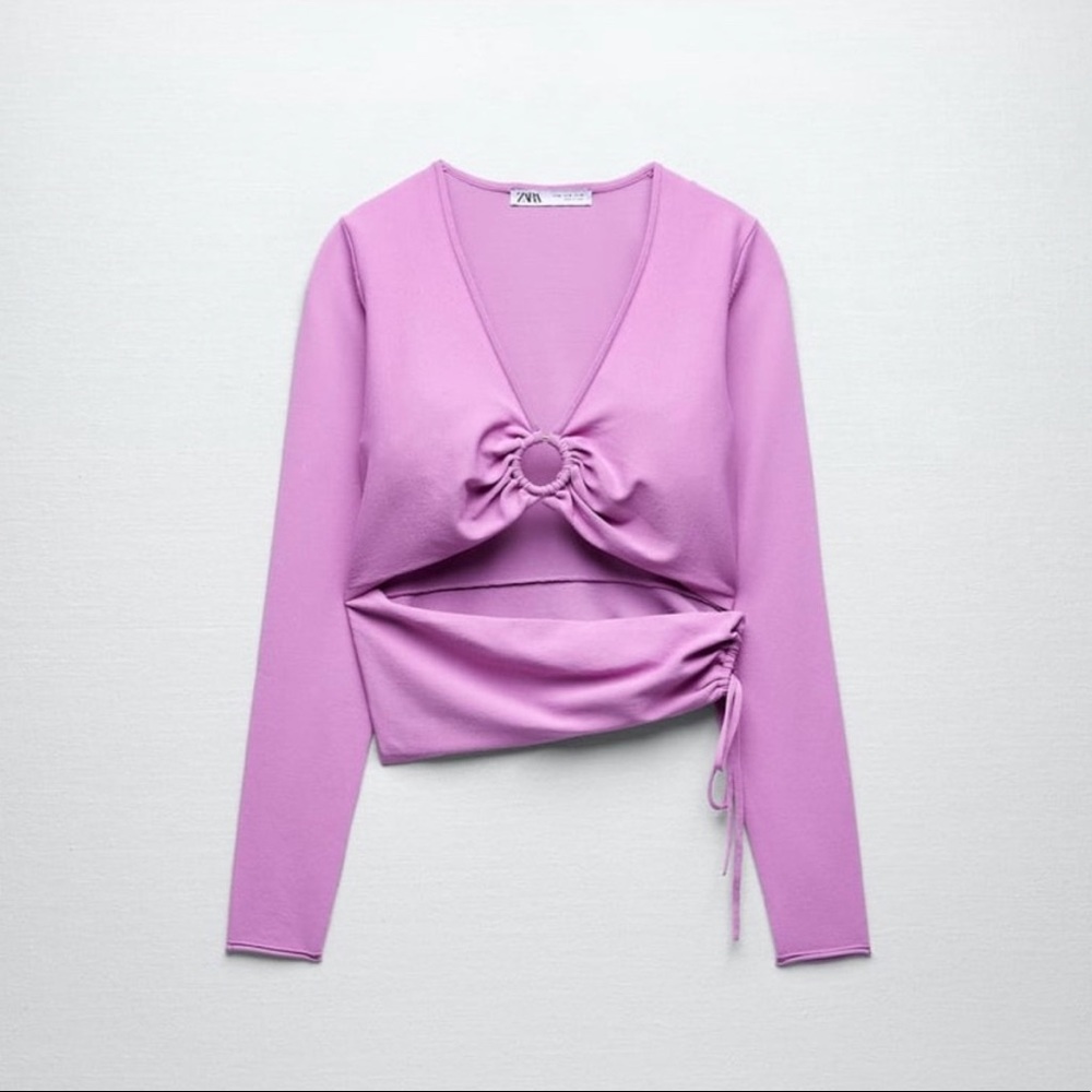 PURPLE CUT OUT DETAIL KNIT TOP - Picture 6 of 8